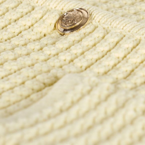 NWOT Ba&sh Gaspard Knitted Cardigan in Yellow Long Sleeves Cotton Button Pockets - Picture 6 of 7